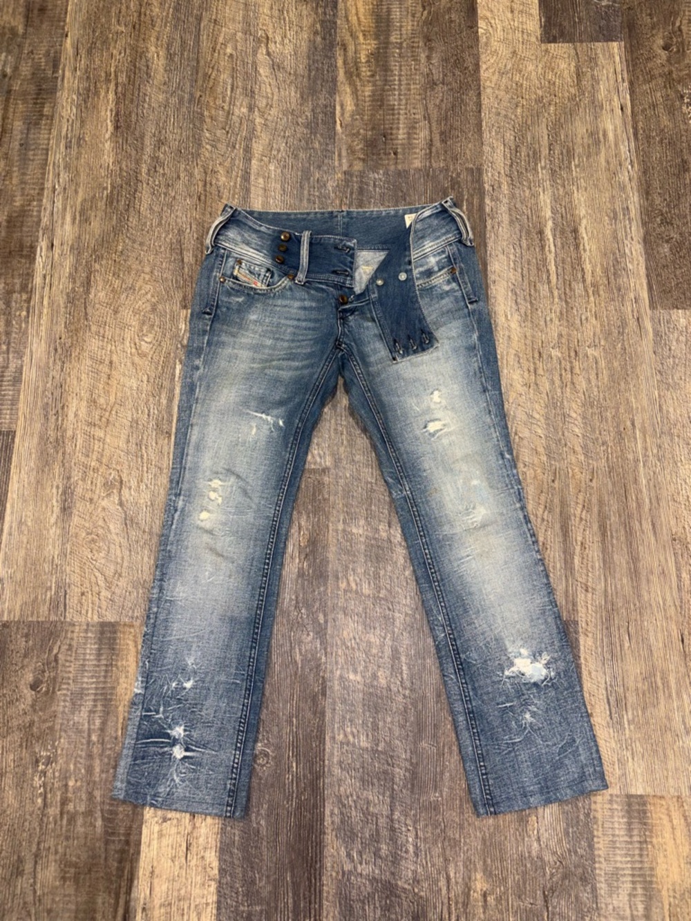 Vintage Diesel Cherock Jeans W28 Low Rise Y2K Distressed